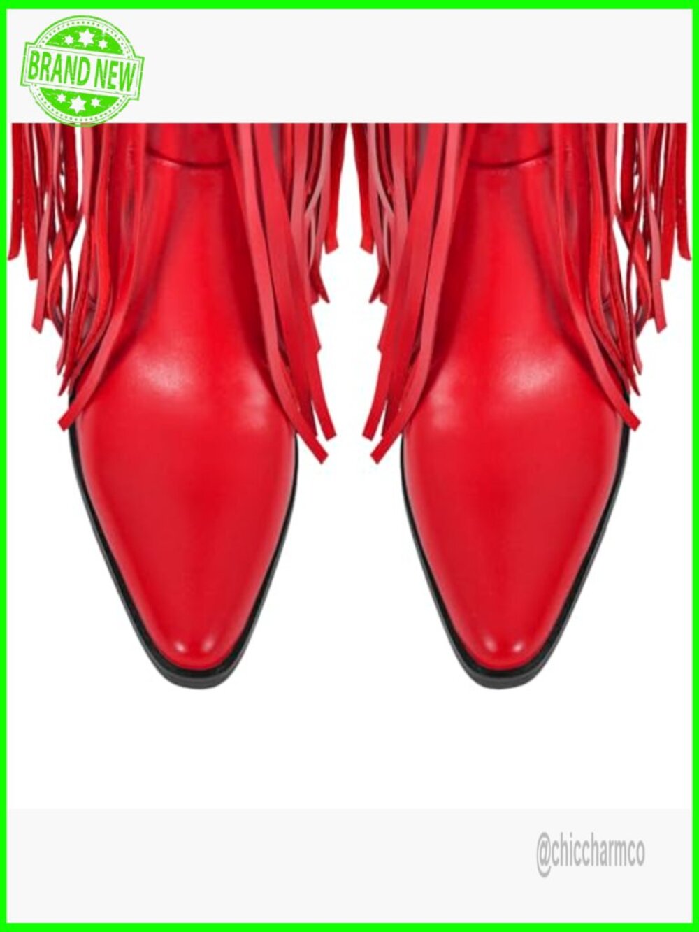 Fringe Tassel Over the Knee Boots Wide Calf Chunky Block Heel Side Zip - Picture 6 of 7